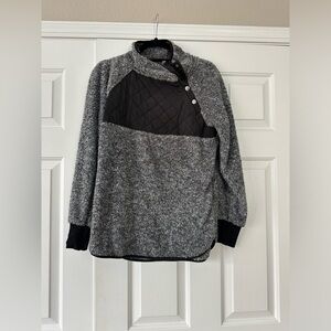 Gray and Black Quilted Pullover